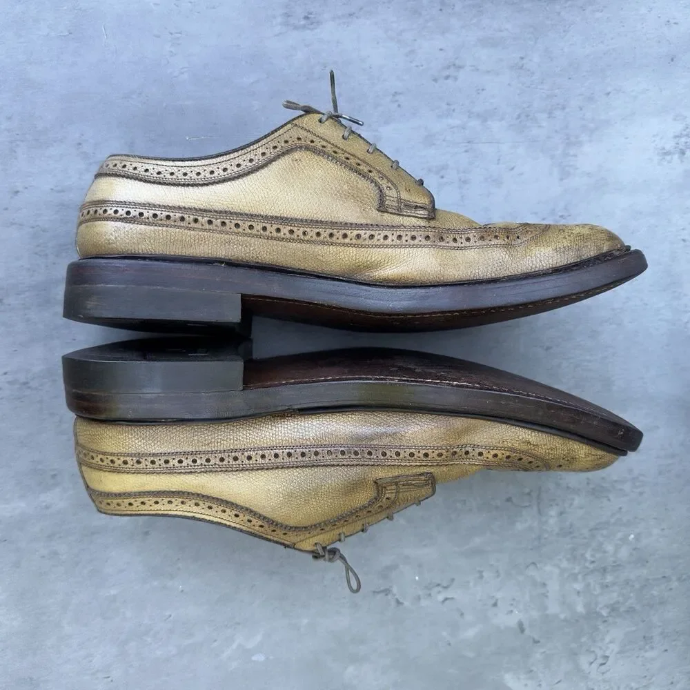Vintage 1974 Florsheim Imperial Kenmoor 93631 Golden Harvest Longwing Brogue 9C